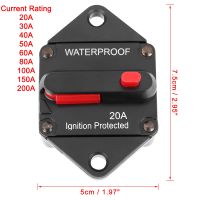 【YF】 X Autohaux Waterproof Auto Fuse Holder Inverter Circuit Breaker 20A 30A 40A 50A 60A 80A 100A 150A 200A Red Button Fuses for Cars