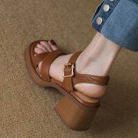 -strap s womens -heel 23 summer thick-soled water platform en-toed thick-heeled shoes -GGX23722▼