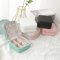 Portable Double Layer Storage Box For Jewellery Organizer Display Travel Case Leather Earrings Necklace Ring Zipper Jewelry Box