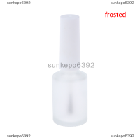 sunkepo6392 ขวดแก้วยาทาเล็บพร้อมแปรงแก้วทรงกลมฝ้าขนาด15มล. สามารถเติมได้