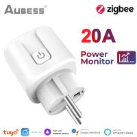 Tuya Smart Socket Plug Zigbee EU 20A อะแดปเตอร์ Smart Life Voice Control Power Monitor Outlet ทํางานร่วมกับ Alexa Google Home Yandex