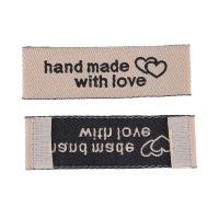 120 Pieces Personalized Sewing Labels Sew on Clothing Labels Handmade Interlocking Heart Pattern Label Tags