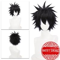 วิกผมสั้น คอสเพลย์อนิเมะ My Hero Academia Dabi ทนความร้อน สีดํา สําหรับแต่งคอสเพลย์ P6U6