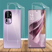 2in1ฟิล์มไฮโดรเจลบางพิเศษด้านหลัง1ชิ้นสำหรับ Oppo Reno10 Reno 10 Pro Plus Pro + 5G 2023 TPU นิ่มใสฟิล์มฟิล์มกันรอยป้องกันเต็มพื้นที่ของหน้าจอด้านหน้า