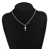 Simple Cross จี้สร้อยคอผู้หญิงสีเงินสร้อยคอ Choker หญิงโบฮีเมียนโลหะเครื่องประดับ Bijoux Collares