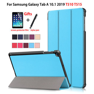 สำหรับ Samsung Galaxy Tab A 10.1 2019 T510 T515 SM-T510 SM-T515แท็บเล็ตแม่เหล็กพับ PU หนังปลอก + ของขวัญ
