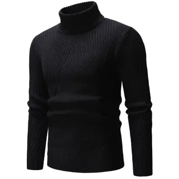 Mens fitted black on sale turtleneck