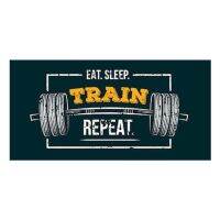 New Novelty Eat Sleep Train Repeat Gym Towel Funny Motivational Quote Fitness Sports Bathroom Towel Adult Grunge Bodybuild Gifts