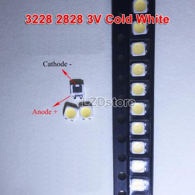 100ชิ้นสี LED แบบ SMD 3228 2828 3V 1W สีขาวเย็นสำหรับ SAMSUNG2828ซ่อมริ้วสายไฟไฟด้านหลังทีวี