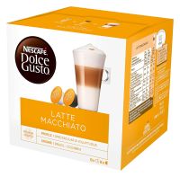 Nescafe Dolce Gusto Latte Macchiato Coffee Pod (UK Imported) เนสกาแฟ ดอลเช่ กุสโต้ ลาเต้ มัคคิอาโต กาแฟคั่วบด (17.4g. x 8capsules) + (5.5g x 6capsules)