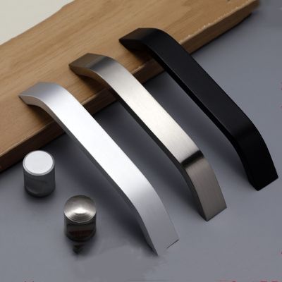 ☍ Kitchen Cabinet Knobs and Handles Black Furniture Handle for Cabinet Drawer Pulls Hardware 96mm/128mm/160mm/192mm