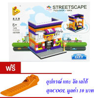 ND THAILAND ของเล่นเด็กชุดตัวต่อเลโก้ร้านค้า PANLOS BRICK MINI CITY STREETSCAPE 149 PCS 657009