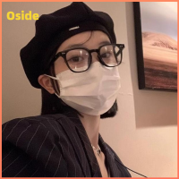 OSIDE ผ้าคอตตอน หมวกจิตรกรแปดเหลี่ยม สีทึบทึบ แฟชั่นสำหรับผู้หญิง หมวกบีนนี่ สง่างามเรียบหรู วันฤดูหนาว หมวกเบเร่ต์ สำหรับผู้หญิง