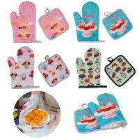 Kitchen Gloves Cotton Oven Mitts Microwave Oven Baking Gloves Anti-scald Gloves Heat Insulation Gloves And Pad Kitchen Supplies