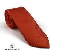 Giorgio Del Sarto Necktie 7.5 cm New Orange with Fabric Texture เนคไทสีส้มมีเท็กเจอร์