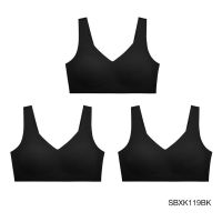 [แพ็ค 3 ชิ้น] Sabina เสื้อชั้นใน (ไม่มีโครง) รุ่น Seamless Fit รหัส SBXK119 สีดำ