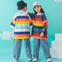 [COD] childrens hip-hop trendy loose jeans hiphop performance clothes boys personality suit