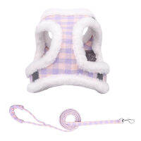 ฤดูหนาว Warm Fur Dog Harness Leash ชุดปรับสะท้อนแสง Chihuahua Puppy Cat Harness Vest สำหรับสุนัขขนาดเล็ก Yorkie