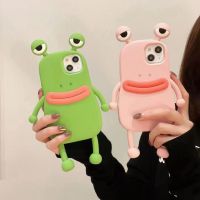 NLWVXFrog Zhao Lusi เหมาะสำหรับ iPhone 14promax ปากไส้กรอกซิลิโคนลายการ์ตูนเคสโทรศัพท์สเตอริโอ