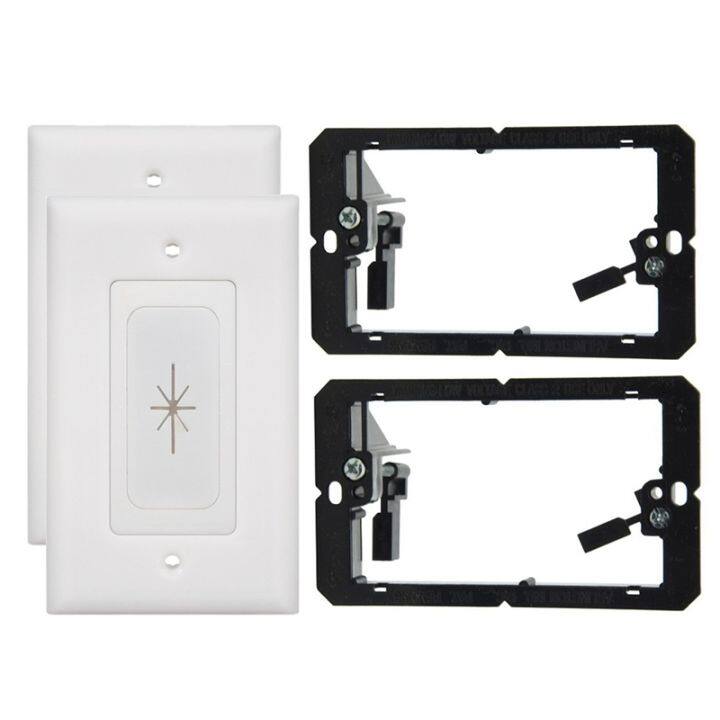 2 Pack Rubber Wall Grommet Insert with Decorator Wall Plate & Mounting ...