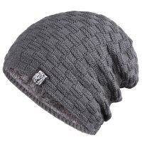 Winter Mens Plush Hat Lining Beanies Outdoor Sports Keep Warm Knitted Skullies