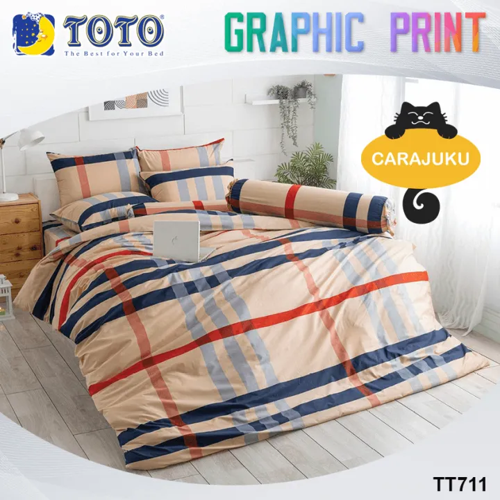 toto-ชุดผ้าปูที่นอน-ลายกราฟฟิก-graphic-tt711-สีน้ำตาล-โตโต้-ชุดเครื่องนอน-3-5ฟุต-5ฟุต-6ฟุต-ผ้าปู-ผ้าปูที่นอน-ผ้าปูเตียง-ผ้านวม-กราฟฟิก