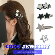 Cocojewelry Ngôi sao kim loại năm cánh màu Bạc dễ thương kẹp tóc Phụ kiện