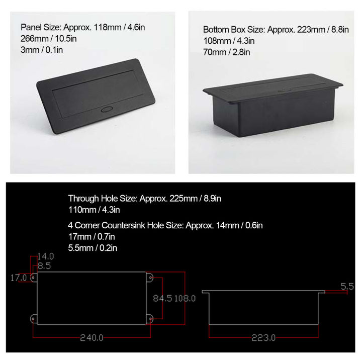 เดสก์ท็อปซ็อกเก็ตโครงสร้างที่มั่นคงเต้ารับสำหรับชาร์จ-usb-การออกแบบที่ซับซ้อนสำหรับโรงงาน