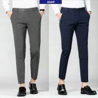 CODyx648 Size 27-42 Mens Ankle-length Pants Plus Size Korean Slimfit Office Formal Cropped Pant Trousers