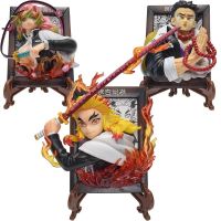 oakcke 13CM Hot Anime Figure Demon Slayer Corps Photo Frame Kyoujurou Mitsuri Gyoumei Model Dolls Toy Gift Collect Boxed PVC Material