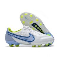 Ready Stock✅NK* Tiemp0- Legend- 9 Elite- F- G- Fashion Football Shoes Soccer Cleats White Blue (Free Shipping)