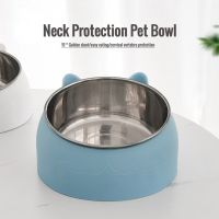 200/400/800ML Stainless Steel Cat Lovely Creative Inclined Kitten Puppy Food Feeding Bowls Cats Drinking Feeder Pet Dogs Feeder