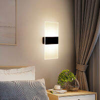 LED Battery Powered Wall Sconce USB Rechargeable Modern Cordless Wall Lights Acrylic Wall Lamp with Switch for Hallway Bedside