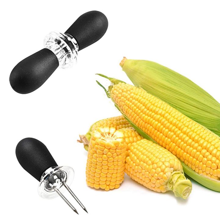 8-pcs-stainless-steel-corn-fork-corn-rack-corn-cob-kitchen-utensils-creative-small-round-head-barbecue-corn-fork-black