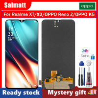 Salmatt จอ OLED ขนาดเล็กสำหรับ Realme XT/X2/OPPO Reno Z/OPPO K5จอแสดงผล LCD แบบสัมผัสหน้าจอดิจิไทเซอร์หน้าจอสแกนลายนิ้วมือสำหรับ RMX1921 Realme/RMX1992 X2/OPPO Reno Z CPH1979 /Oppo K5 PCNM00