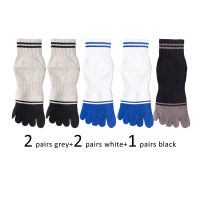 5 PairsLot Five Fingers Socks For Man Striped Thick Winter Terry Thermal Compression Athletic Sport Socks With ToesHot Sell