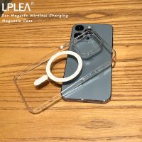 {Shell Superman Digital} โปร่งใสสำหรับ Magsafe Magnetic Case สำหรับ iPhone 11 12 13 Pro Max Mini 14 Pro XS MAX X XR 8 7 14 Plus SE Wireless Charging Cover