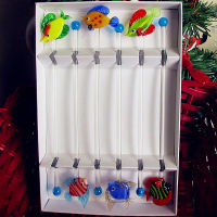 6Pcs Custom แก้วค็อกเทลเครื่องดื่ม Stirrers Swizzle Stick Coffee Stirrer Bar Tableware แก้ว Tropical Fish Figurines เครื่องดื่มผสม