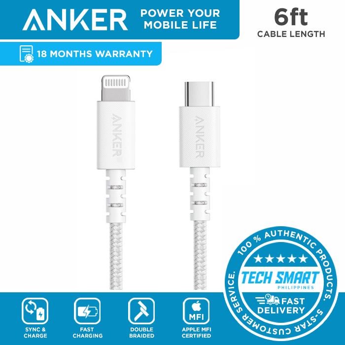 Anker PowerLine Select+ USBC to Lightning Cable 3ft / 6ft Durable Nylon Charging Cable Lazada PH