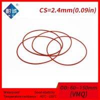 1 Buah/Banyak Silikon Karet Oring Merah VMQ CS 2.4 Mm OD60/75/150 Mm Gasket Silikon Oring Tahan Air silica Gel