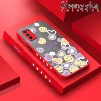 เคสปลอกสำหรับ Samsung กาแล็คซี่ Chenyyka A03s ลายการ์ตูนรอยยิ้มความรักมีน้ำค้างแข็งโปร่งใสหัวใจแบบแข็งขอบสี่เหลี่ยมด้านข้างมีกล้องปลอกซิลิโคนเคสนิ่มป้องกันการกระแทก