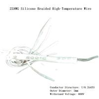 ยางซิลิโคน22AWG ถักทนความร้อนใยแก้วทนความร้อน Wire-5Meters อิเล็กทรอนิกส์