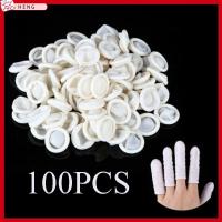 HENG 100PCS กันลื่น ป้องกันปลายนิ้ว เครื่องมือทำเล็บ เตียงเด็ก ปลอกนิ้ว ถุงมือยาง ถุงมือป้องกัน