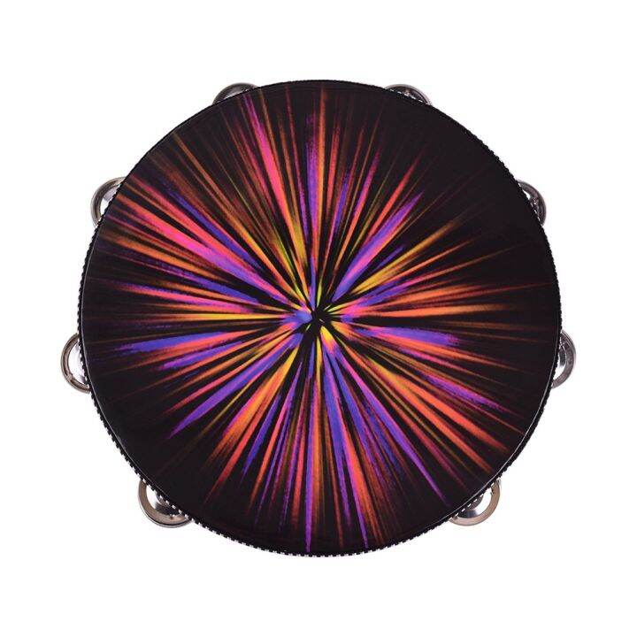 10Inch Wooden Radiant Tambourine for Church Kids Dancing Percussion