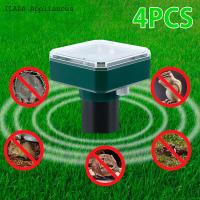 4 Pack Solar Mole Repellent กันน้ำกลางแจ้ง Ultrasonic Snake Repeller Gopher Deterrent สำหรับสนามหญ้า Garden Yard Deterrent Lawn Groundhog Repellent Solar Snake Repellent ILADA