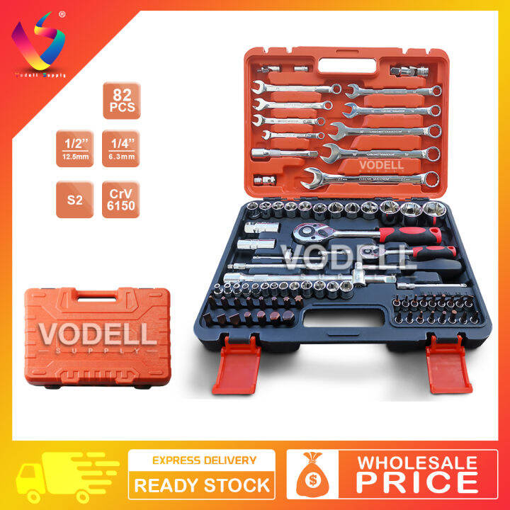 82pcs Ratchet Box Socket Set Box Set Spanner Set Wrench Set Tools Set