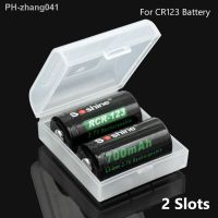 For CR123 18350 6F22 26650 Battery Holder Storage Box 1 2 Slots Plastic Battery Case Battery Container Clear Organizer Case