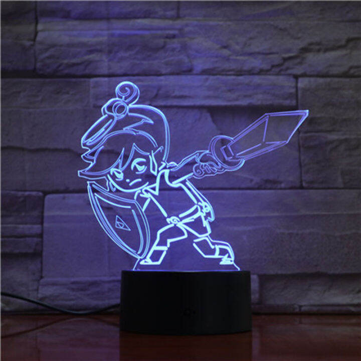 zelda-โคมไฟ3d-led-ไฟกลางคืนเปลี่ยนสีตกแต่งห้องรูปการกระทำของเล่นสำหรับวันเกิดของขวัญคริสต์มาส