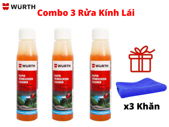 Hcmcombo 3 dung dịch pha rửa kính đậm đặc wurth 32ml tặng 3 khăn sản phẩm - ảnh sản phẩm 1