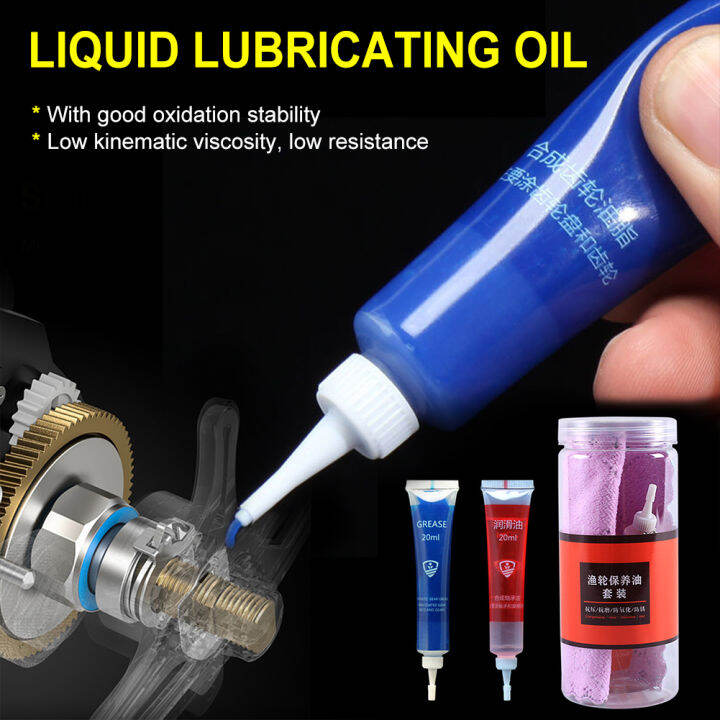 LO【Ready Stock】20ml+20ml Fishing Reel Lubricant Oil Gear Bearing Wet